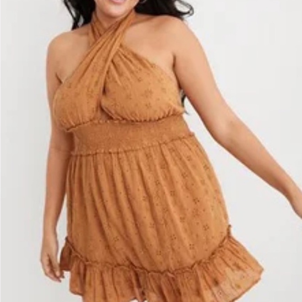 Aerie spring fling halter mini dress size medium bnwt